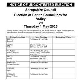 Notice of Uncontested Election